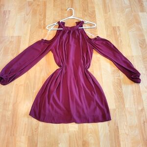 Lush Long Sleeve Eggplant Burgundy Dress Size Small